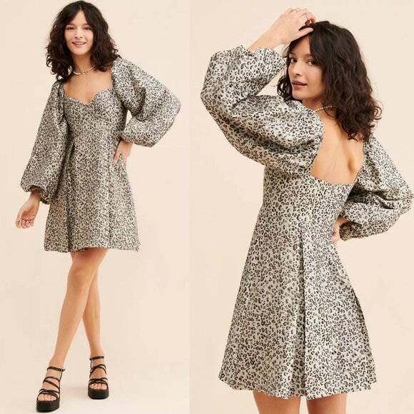 Sister Jane Tempo Leopard Jacquard Mini Dress Size XS 26973 - Picture 1 of 14